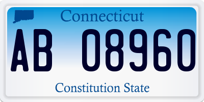 CT license plate AB08960