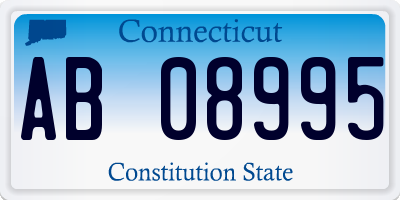 CT license plate AB08995