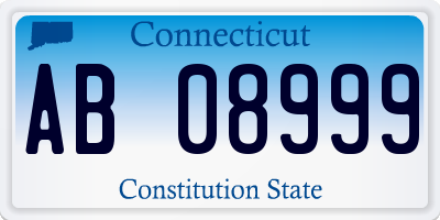 CT license plate AB08999