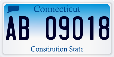 CT license plate AB09018