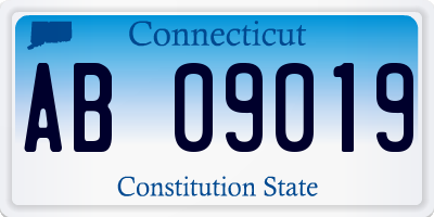 CT license plate AB09019