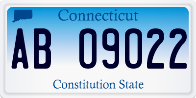 CT license plate AB09022