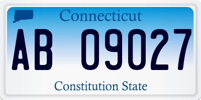 CT license plate AB09027