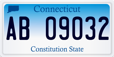 CT license plate AB09032