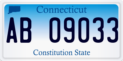 CT license plate AB09033
