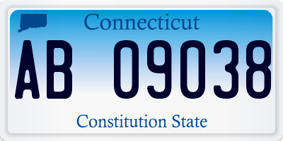 CT license plate AB09038