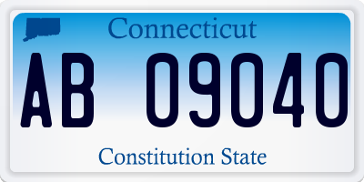 CT license plate AB09040