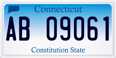 CT license plate AB09061