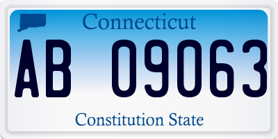 CT license plate AB09063