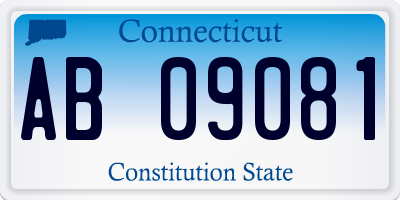 CT license plate AB09081