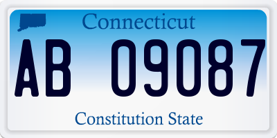 CT license plate AB09087
