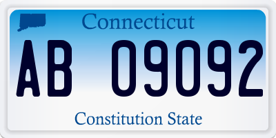 CT license plate AB09092