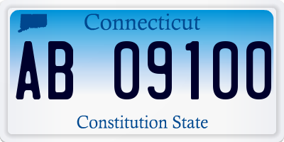 CT license plate AB09100