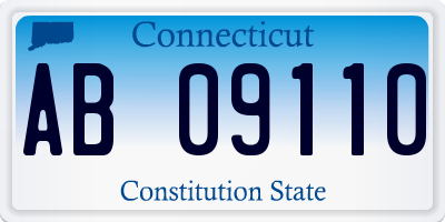 CT license plate AB09110