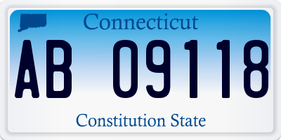 CT license plate AB09118