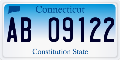 CT license plate AB09122