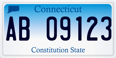 CT license plate AB09123