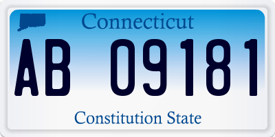 CT license plate AB09181