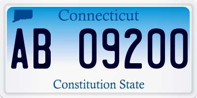 CT license plate AB09200