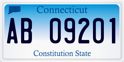 CT license plate AB09201