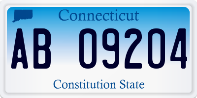 CT license plate AB09204