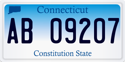 CT license plate AB09207