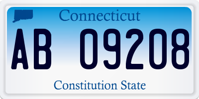 CT license plate AB09208