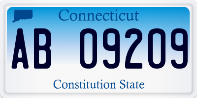 CT license plate AB09209