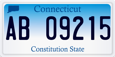 CT license plate AB09215