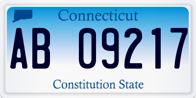 CT license plate AB09217