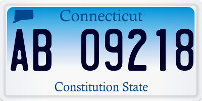 CT license plate AB09218