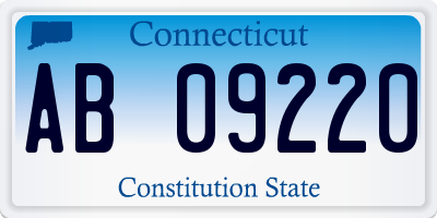 CT license plate AB09220