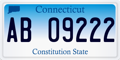 CT license plate AB09222