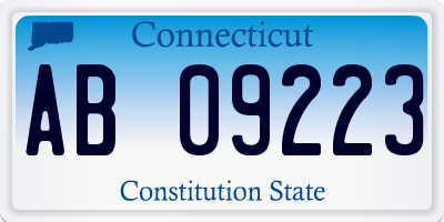 CT license plate AB09223