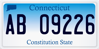 CT license plate AB09226