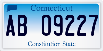 CT license plate AB09227