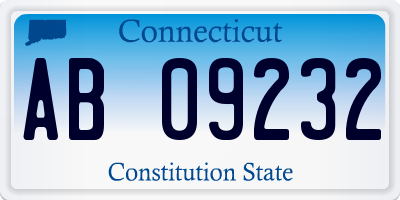 CT license plate AB09232