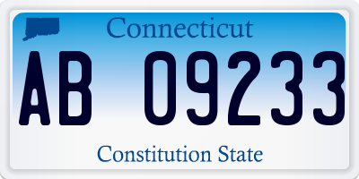 CT license plate AB09233