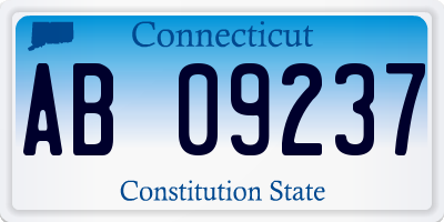 CT license plate AB09237