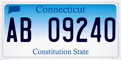 CT license plate AB09240