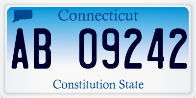 CT license plate AB09242