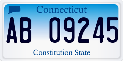 CT license plate AB09245