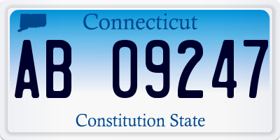 CT license plate AB09247