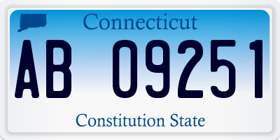 CT license plate AB09251