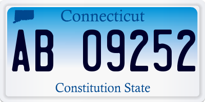 CT license plate AB09252