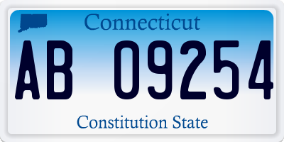 CT license plate AB09254