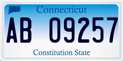 CT license plate AB09257