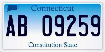 CT license plate AB09259