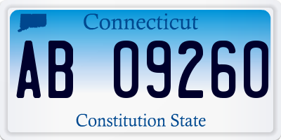 CT license plate AB09260