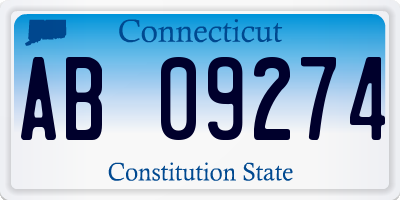 CT license plate AB09274